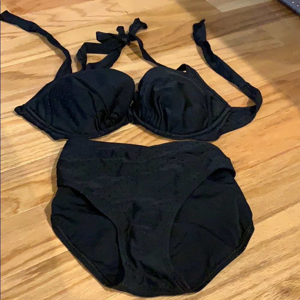XL Black polka dot bikini